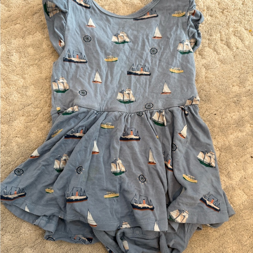 Kyte Baby Nautical Boat Bodysuit Twirl Dress 12-18 months